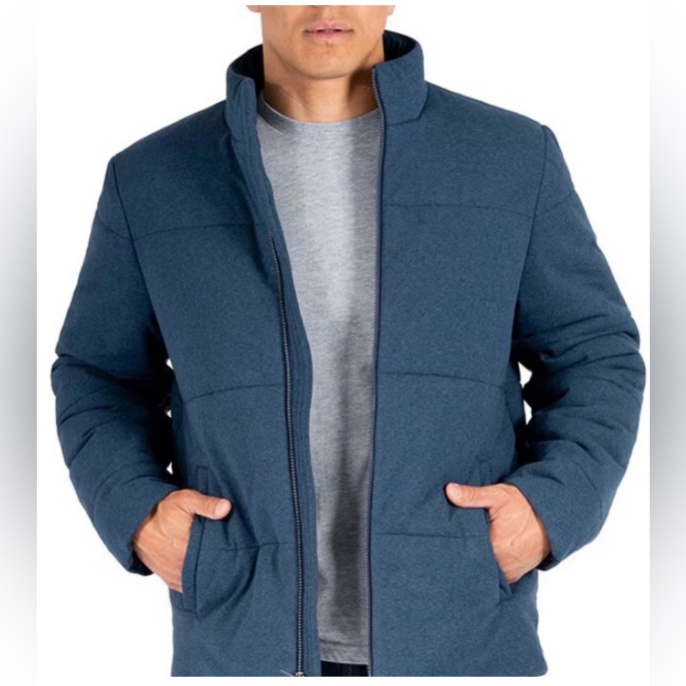 Soybu Men's Teal Blue Puffer Zip Jacket - Picture 2 of 4
